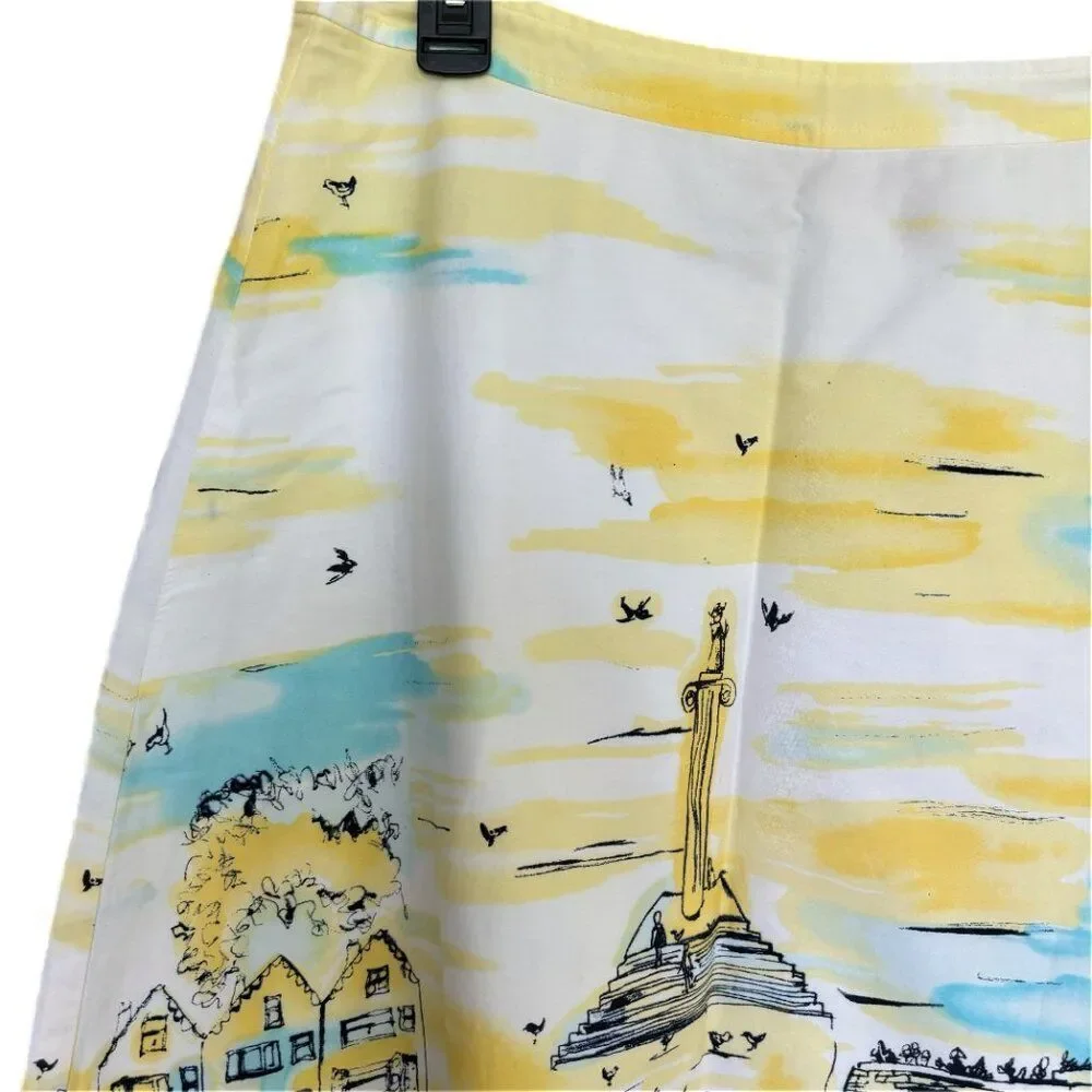 Valerie Stevens Skirt Women 8P A Line Romantic Yellow Wearable Art Fem Work - Picture 9 of 16